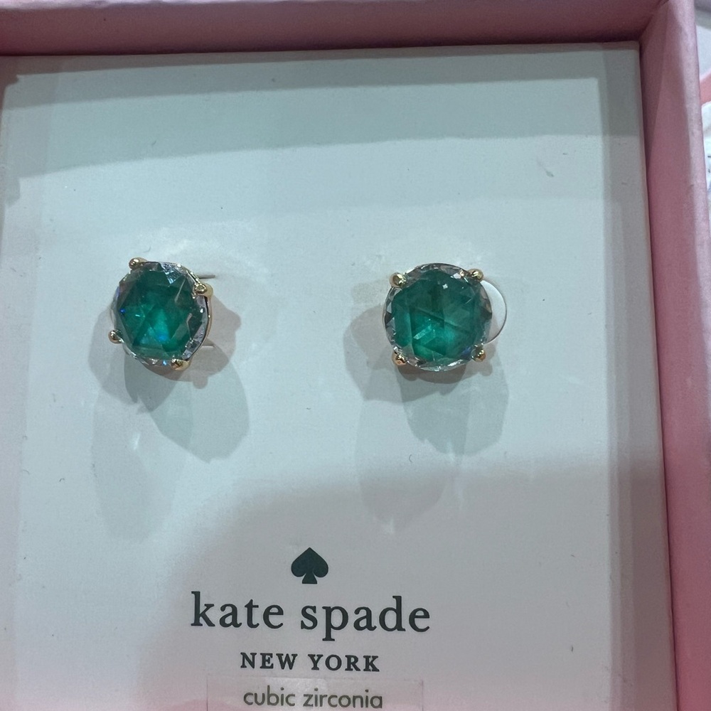 Kate Spade Green Cubic Zirconia Stud - Picture 4 of 5